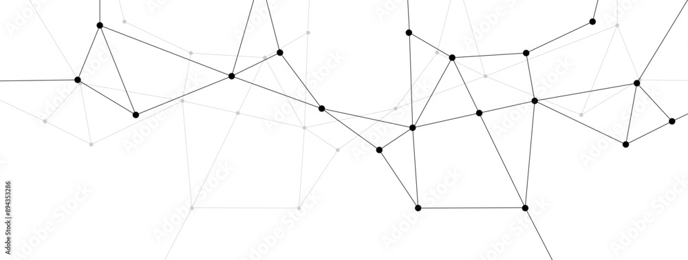 Leinwandbilder Abstract polygonal network connect lines and dots background template. Technology data transfer server global system graphic vector.	
