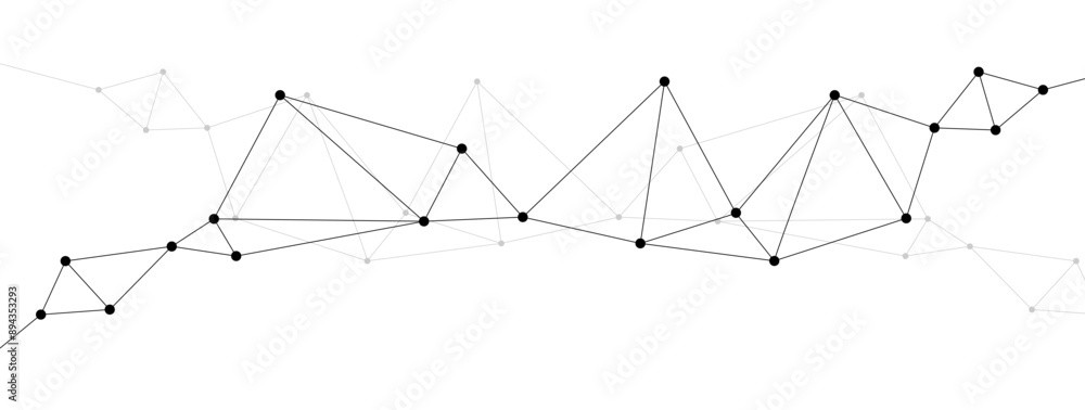 Aufkleber Polygonal network connect lines and dots background template. Technology data transfer server global system graphic vector.	
