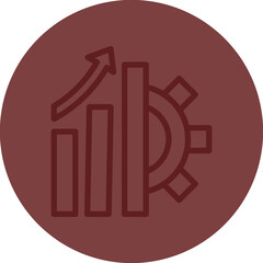 Skill Development Vector Line Maroon Circle Maroon