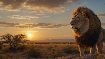 Majestic Lion Resting in the Wild