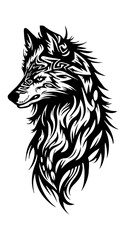 Wolf  tribal tattoo