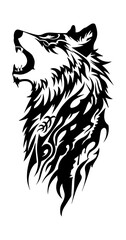 Wolf  tribal tattoo