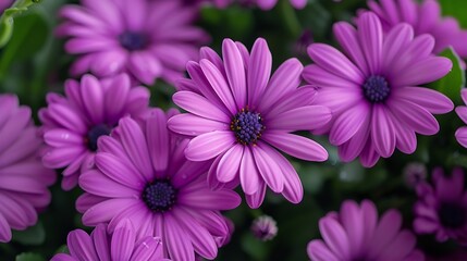 Obraz premium Vibrant purple flowers Captivating images of radiant purple blooms showcasing natures beauty in a burst of color Perfect for adding a touch of elegance to any project or design : Generative AI