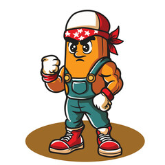 Naklejka premium A male cartoon Fighter with Mixed Martial Artist Mascot Logo Design 
