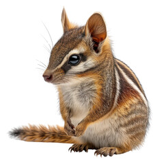 Fototapeta premium Charming Chipmunk Displaying Natural Beauty Against a Black Background