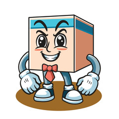 Illustration colouring of box mascot Angry cardboard box cartoon character. 