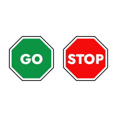 Go Stop sign design vector.