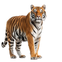 Fototapeta premium Stunning Portrait of a Majestic Tiger Against a Deep Black Background