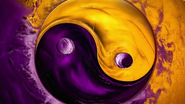 violet yellow yin and yang symbol