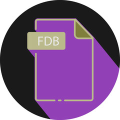 FDB File fomat minimal icon with circle outside