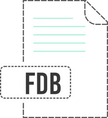 FDB File format icon dashed outline