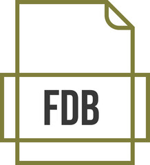 FDB File icon thick outline sharp corners