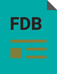 FDB with deep and minimal colors and folded icon