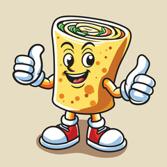 Mascot icon kebab colouring happy face