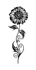 Zinnia flower tribal tattoo