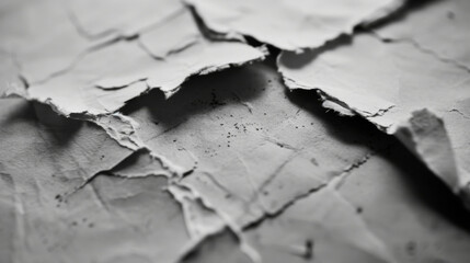 Naklejka premium The Art of Absence: Torn Script & the Power of Negative Space in Black & White