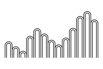 Sound wave. Audio digital equalizer technology, musical pulse Illustration. Voice line waveform or volume level symbol. Curve radio wave