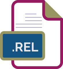 REL  File extension icon color fill rounded corners inside transparent