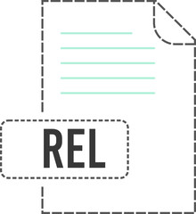 REL  File format icon dashed outline