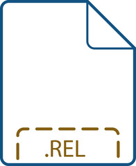 Obraz premium REL File icon deep rounded outline