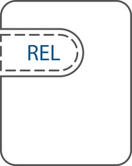 REL  File icon thick black outline
