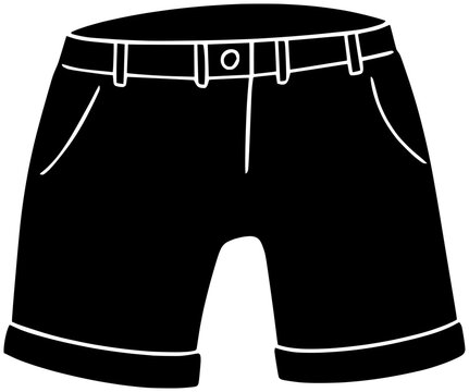 black shorts with belt, simple style clip art preview