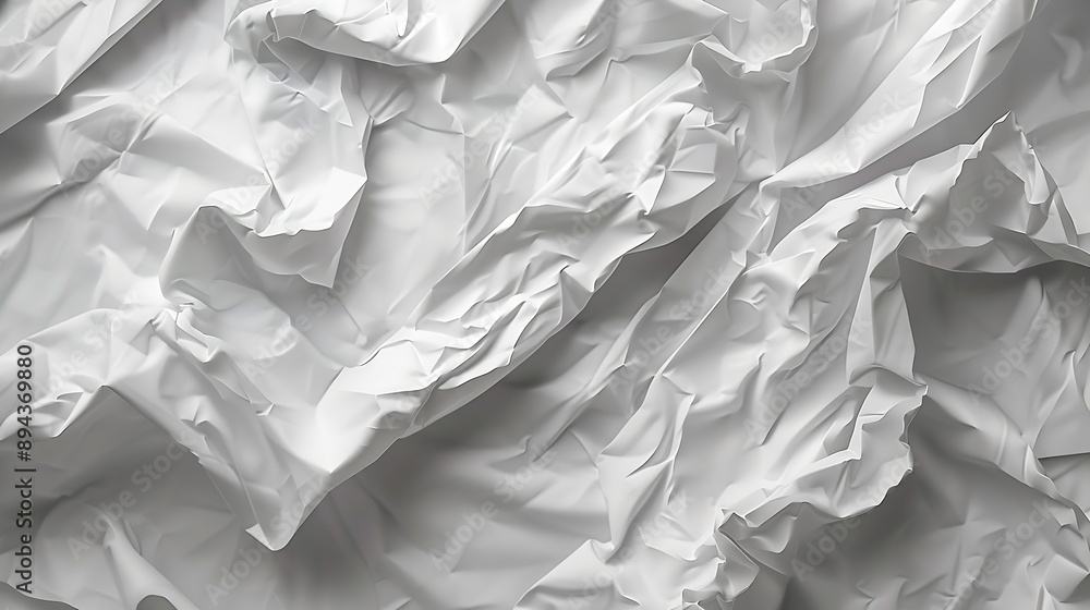Aufkleber crumpled white paper texture map : generative ai