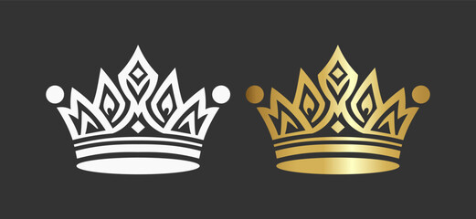 a crown hand drawn with silhouette art