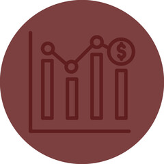 Financial Markets Vector Line Maroon Circle Maroon