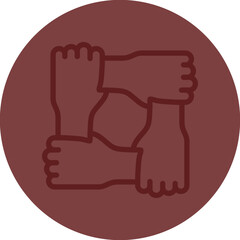 Mergers and Acquisitions (M&A) Vector Line Maroon Circle Maroon