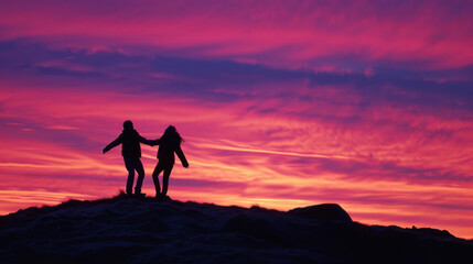 Obraz premium Couple Dancing at Sunset