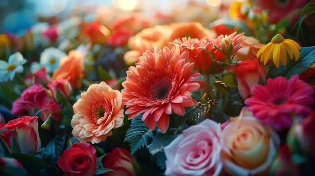 Floral tributes laid following a tragic event or death of a celebrity : Generative AI