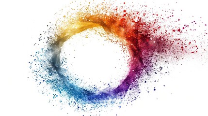 Colorful Powder Explosion In A Circle