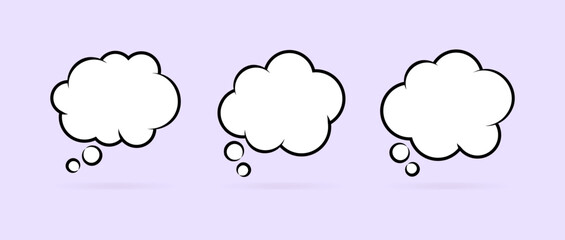 Obraz premium Cloud Thought Set Icons. Flat Style. Vector icons.