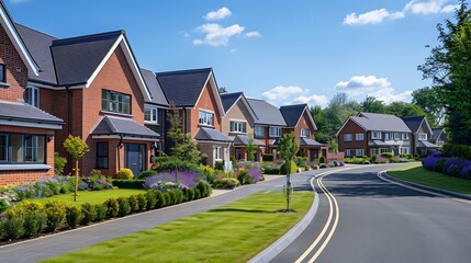 Obraz premium New build house development estate in england uk : Generative AI