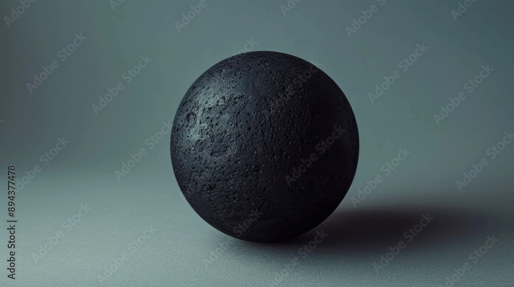 Poster a spherical object resting flat on an uneven surface