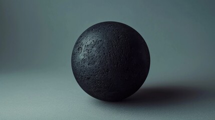 A spherical object resting flat on an uneven surface