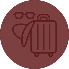 Travel Gear and Gadgets Vector Line Maroon Circle Maroon