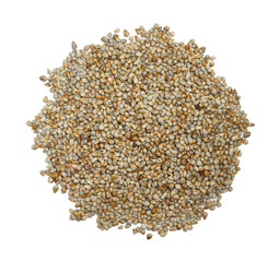 top view flat lay pile of dry bajra pearl millet seed isolated on white background