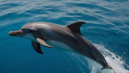 A dolphin playing joyfully near the shore