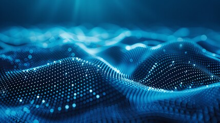Abstract Blue Digital Wave
