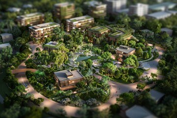 A viable civic habitat features eco-friendly infrastructure and well-maintained parks, creating a sustainable and livable urban environment.