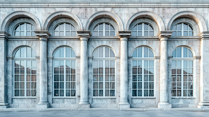 Obraz premium Historic Building with Arched Windows. Timeless Architecture, Classic Design, Heritage Structure.