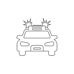 Police car icon on white. Vector