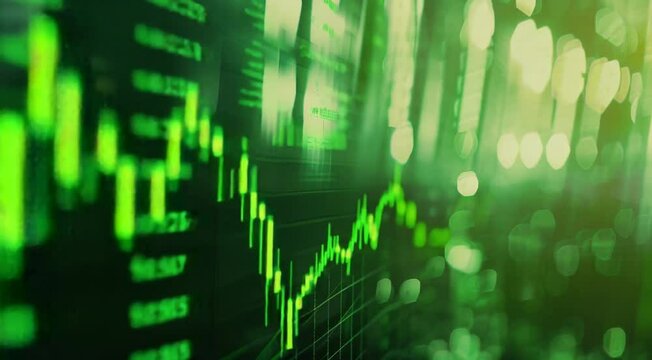 Rising Stock Exchange in Digital Screen