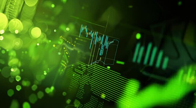 Rising Stock Exchange in Digital Screen