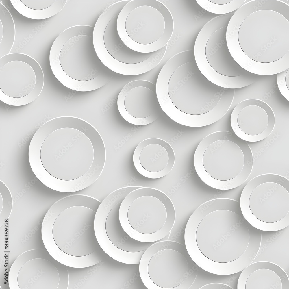 Aufkleber vector background with white circles and shadows, seamless pattern