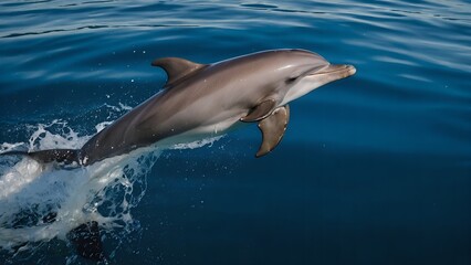 Dolphins creating stunning water patterns as they leap and twist through the surf