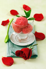 Roses sorbet.