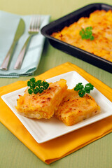 Pumpkin and cheese tart.